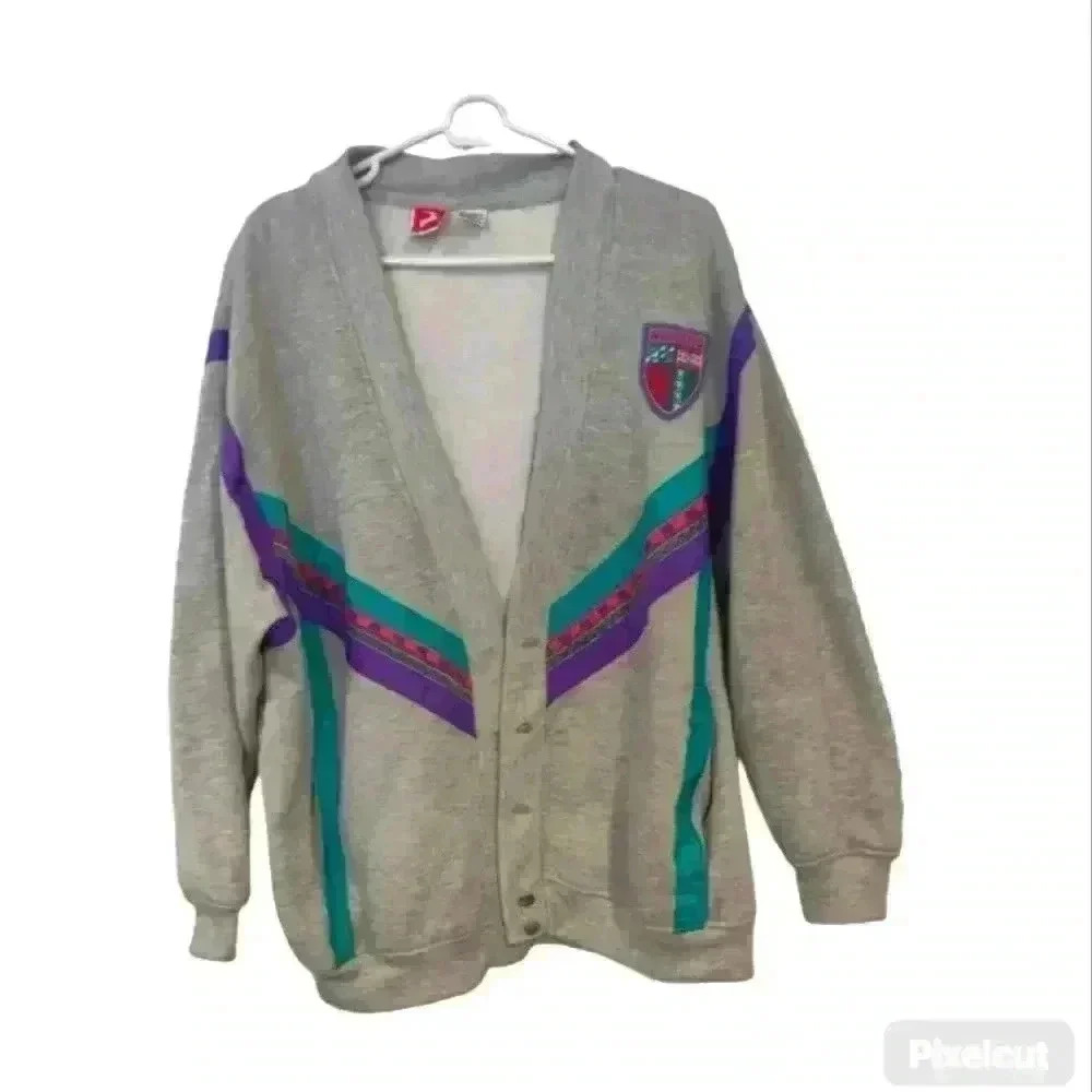 White Stag Vintage 80s Sweater Cardigan Women's LG
